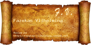 Fazekas Vilhelmina névjegykártya