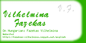 vilhelmina fazekas business card